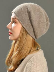 1pc Solid Color Slouchy Knit Beanie Hat For Women Winter Soft Warm Ladies Laightweight Slouch Knitted Skull Beanies Cap,Beanie,Beanies,Crochet Hat