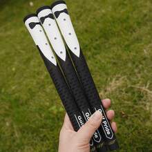 10 piezas de agarres de palos de golf - Estándar y de tamaño medio, diseño de cordón trenzado para un mayor control y comodidad, material de goma duradero - Negro - Ver 3