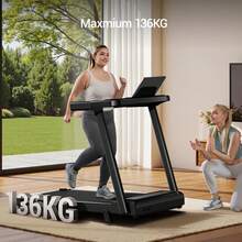 Cinta de correr para casa: plegable, con inclinación ajustable hasta un 9 % y velocidad de hasta 12 km/h. Equipada con un motor de 3,0 CV y 12 programas preestablecidos. Peso máximo del usuario: 136 kg. - Enchufe EU Tipo C(220-240V) - Ver 5