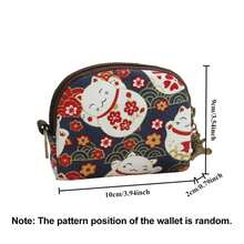 NYXIA 1 件日式半圆形拉链迷你零钱包，可爱卡通多功能女士收纳包，卡通印花钱包可存放小卡、信用卡、钥匙，适合作为生日礼物或送给朋友、同事和家人女孩男孩的日常礼物 - 彩色 - 查看 5