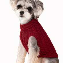 1pc Pet Dog/Cat Turtleneck Sweater, Soft Knitted Warm Clothing For Dogs, Suitable For Autumn/Winter, Poodle, Bichon Frise, Corgi