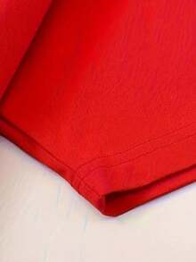 (220 Cotton T-Shirt)  Y2k Style  Pattern Men's Casual Soft 100% Cotton All-Match Crew-Neck Short-Sleeved T-Shirt - Red - View 3