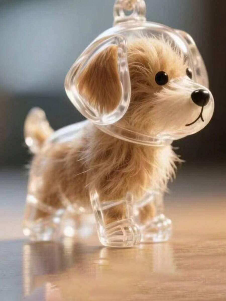 1 件透明狗毛收纳挂饰 - 扭蛋胶囊设计，小狗造型 | 男女通用宠物纪念配件，可作为钥匙扣和包包吊坠日常使用 | 适合返校、万圣节、圣诞节、情人节等场合的独特礼物，汽车配件，可爱哥特风 Y2k 万圣节配饰，教师节礼物创意