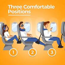 旅行休息悬挂脚凳，配有可调节肩带，多功能旅行，便携式旅行吊床脚凳适用于办公室家庭户外脚凳，吊床舒适家具旅行配件飞机脚凳旅行必需品旅行必备品海滩度假暑假学校配件返校用品 - 彩色 - 查看 1