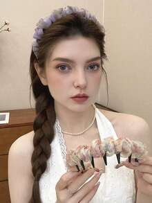 1/2/3 chiếc băng đô vải trơn màu thủ công cho nữ, dây buộc tóc co giãn thoải mái, phụ kiện tóc phong cách Pháp cổ điển thanh lịch, chống trượt, không gây hư tổn - Nhiều màu - Xem 8