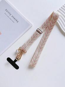 Leaf Mobile Phone Strap Hanging Adjustable Nylon Neck Lanyard With Faux Pearl Pendant And Wide Fabric Shoulder Strap Cover - Multicolor - View 15