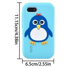 Mini Lern-Handy Spielzeug mit 32GB Karte, 2,8" Touchscreen mit süßer Pinguin Silikonhülle, Dual-Selfie-Kameras + Musikplayer, 10 Fabeln & 26 Buchstaben Lernen, perfektes Halloween & Weihnachtsgeschenk für Jungen Mädchen 3-12 Jahre