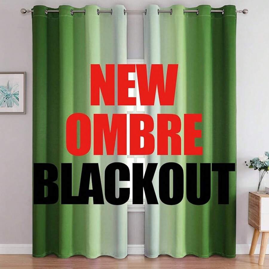 G2000 Blackout Curtains & Drapes For Bedroom Living Room 84 Inches Long Purple And Greyish White Room Darkening Window Treatments Ombre Thermal Insulated Light Blocking Grommet Backdrop 2 Panels Set-FUNALING - 綠色 - 查看 1