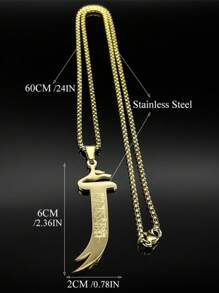 Sword Shape Hollow Pendant Gold/Silver Color Stainless Steel Sword Necklace Fashion Gorgeous Gifts For Men And Women