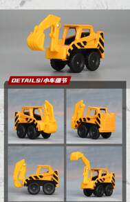 Burago Construction Truck Car Series Die Cast Vehicles 9 Pack, Alloy Engineering Vehicle Toy Set, Simulation Car Model Toys , Digger, Bulldozer, Steamroller, Dump, Mixer, Forklift, Excavator, Tower Crane Toy, Gifts For Kids Boys