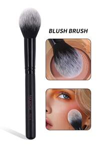 MAANGE 1pc Professional Face Makeup Brush Blush Brush Loose Powder Brush Makeup Brush Makeup Tools Doundation Brush For Liquid Makeup For Daily Makeup,Using Soft Fibers And Gentle On The Skin,Portable Travel Makeup Brush Gift For Women & Girl - Black - View 3