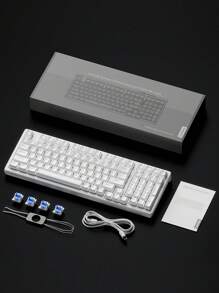 Lenovo Lenovo GK10 Wired Mechanical Keyboard, 98-Key Layout, Cool Lighting Effect, Plug And Play, Ergonomic Design, Full-Key Hot Plug, Suitable For Daily Office Or Playing Games, Compatible With Notebooks And Computer Equipment.