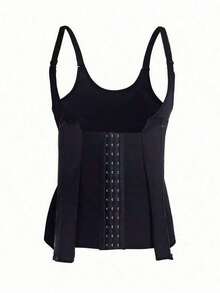 1pc Sports Waist Trainer Corset With Zipper, Body Shaper Vest Tummy Control Shapewear - Black - View 7