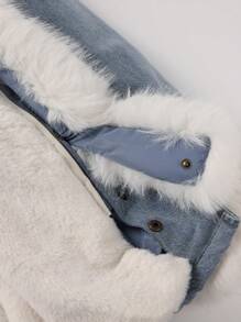 Women's Denim Jacket Sherpa Fleece Lined Coats Faux Fur Warm Jean Jean Trucker Outerwear