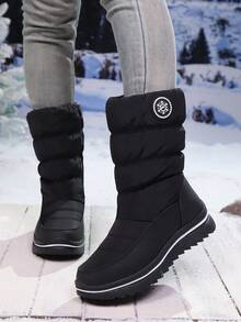 Women's Snow Boots, Warm Thermal Lined Thick Anti-Slip Cold-Proof Comfortable Winter Snow Boots - Black - View 5