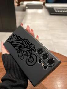 1pc Jesus Anti-Drop Anti-Slip Black Phone Case Compatible With IPhone, Honor, Redmi, Galaxy, Waterproof Shockproof Scratch Resistant - Black - View 5