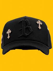 Gorra Barbas B Chrome 24k Hats Mod B Cruces Negro Unitalla - Negro - Ver 1