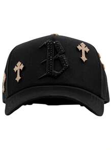 Gorra Barbas B Chrome 24k Hats Mod B Cruces Negro Unitalla - Negro - Ver 11