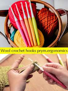 PRYM Crochet Hook For Wool Ergonomic Pink Handicrafts Tools Wholesale Crocheting Hook Yarn Wool Knit Tools Sweater Scarf DIY Crochet