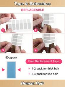 Jessie's Selection 20pcs/Pack 50g Tape In Hair Extensions Skin Weft Remy Silky Straight Seamless Invisible Tape Adhensive 150Grams 100% Human Hair Extensions For Volume Add Length Luxury Quality Affordable Cost Salon Quality(#12 Honey Brown) - S12 - 查看 9