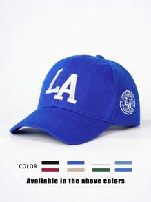 1 pièce Casquette snapback à fausse fourrure brodée LA, chapeau de soleil ajustable pour l'extérieur pour hommes et femmes, convient aux voyages et à la plage au printemps/automne, style Y2K