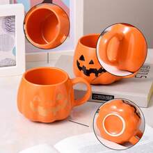 1 件万圣节南瓜陶瓷杯，卡通表情杯，完美的万圣节礼物，适合日常和万圣节使用 - 彩色 - 查看 8