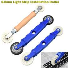 Rodillo de instalación de tira de luz de 6-10mm, herramienta de instalación de tira de luz LED, barra dura de ABS con ranura en U, herramientas de montaje rápido - Mango de madera - Ver 1