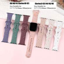 Dây đeo đồng hồ 38mm, 40mm, 41mm, 42mm, 44mm, 45mm, 46mm, 49mm, Unisex, Chất liệu silicon mềm, Tương thích với Ultra, Series 10, 9, 8, 7, 6, 5, 4, 3, 2, 1, SE - Khói tím - Xem 4