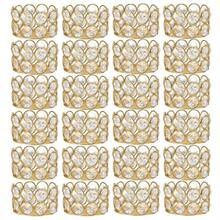 24pcs Multi-Piece Set Crystal Tealight Candle Holders Bulk, Votive Candle Holder Stands With Diamond Design For Table Centerpieces Wedding Party Home Decor And Holiday Favors (Gold)