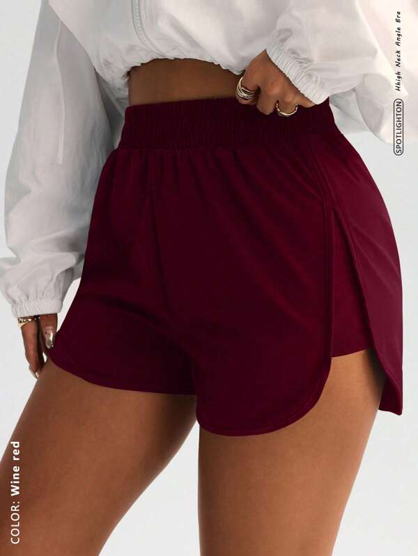 FWH Short à contrôle du ventre et amincissant des cuisses, avec fente latérale, 4 voies de stretch pour une mobilité totale, taille haute avec des fentes latérales sexy | Style #WorkoutToStreet, coupe haute affinante, détails de fente latérale sublimants, parfait pour le yoga et les promenades en ville, short actif sublimant la silhouette, short d'entraînement essentiel
