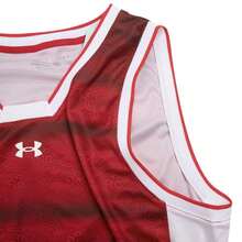 Under Armour Basketball Jersey, Knitted Breathable Loose Fit, Unisex Training & Fitness, 22500103-600 - Red - View 4