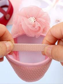 1Pair New Baby Shoes Soft First Walkers Girl Sweet Flower Shallow Princess Style Shoes Crib Floor Walking Shoes 0-12M