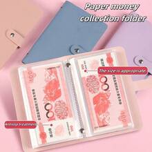1 件现金存款簿软皮钱夹钱簿现金收纳袋家庭财务簿收藏和纪念品相册，有多种颜色可供选择，适合收集纪念币。回到学校