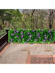 2 piezas Pantalla de privacidad expandible de hiedra artificial y orquídea - Verde frondoso con flores moradas y orquídeas blancas, barrera decorativa de plástico resistente a la intemperie para interior/exterior, adecuada para jardín, patio, boda, Día de la Madre y decoración de junio, mejora la estética del jardín | Paneles de fácil instalación, cerca decorativa de jardín - Multicolor - Ver 11