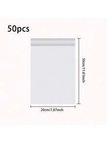 10/20/30/40/50个装耐用白色快递袋 - 加厚、防水、防撕裂塑料邮寄袋，粘合牢固，适用于服装包装和小企业运输