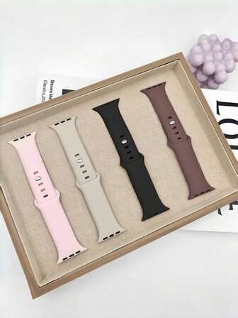 4 Packs Sporty Watch Straps Compatible With Apple Watch - Back To School Essentials, Breathable Stylish, Compatible With Series 10,9,8,7,6,SE,SE2,Ultra 2 38mm,40mm,41mm,42mm,44mm,45mm,46mm,49mm, Perfect For Family Gifts