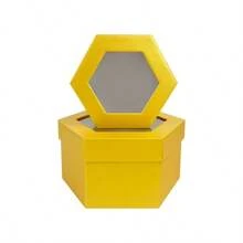 2pcs Hexagon Gift Boxes, Solid Color Stationery Desk Storage Boxes, Suitable For Birthday, Wedding, Graduation Gift Packaging School Supplies, Back To School