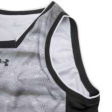 Under Armour Basketball Jersey, Knitted Breathable Loose Fit, Unisex Training & Fitness 22500103-100 - White/Black - View 4