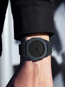 1pc Minimalist Rhombus Striped Scale Men's Quartz Watch