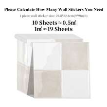 4/10 张 - 9 英寸 X 9 英寸方形剥离粘贴式防溅瓷砖,3D 纹理粘合墙板,适用于厨房、浴室和墙壁贴纸 - 彩色 - 查看 18