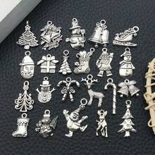 1 paquete de dijes de copo de nieve de aleación en color plata antigua, colgantes de copos de nieve navideños para manualidades, fabricación de joyas, accesorios DIY para collares y pulseras - Plata antigua - Ver 14