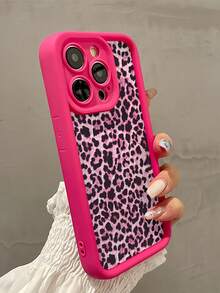 猎豹，豹纹洋红色性感豹纹保险杠防摔保护壳，兼容 13/11/12/14/15/Plus/XR/16/16Pro Max，防震保护套防水防摔防刮 - 玫紅色 - 查看 3