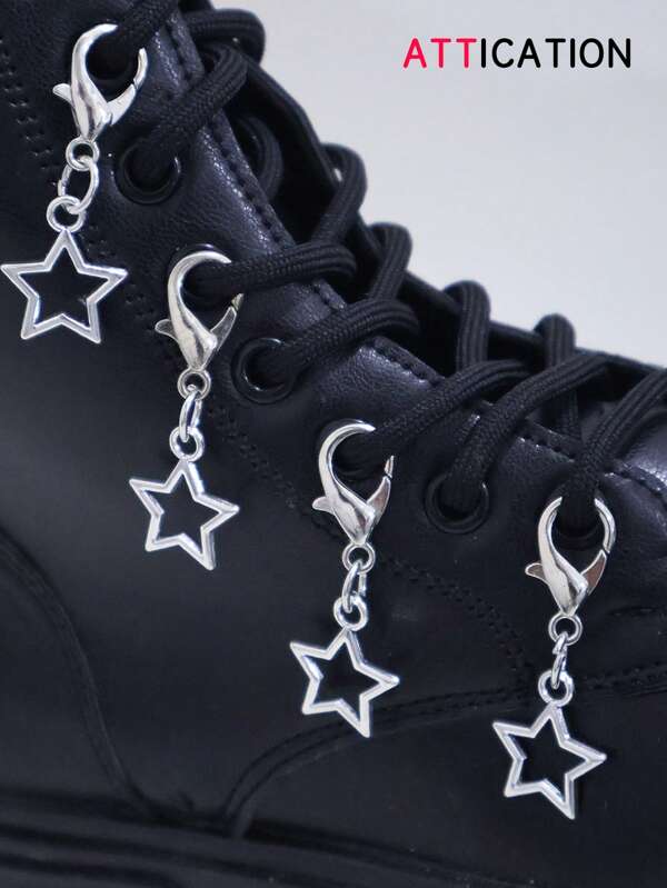 4pcs/8pcs Hollow Out Star Shoe Decorative Clips