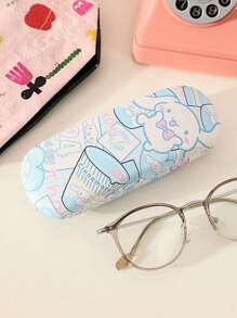 Sanrio 1pc Cute Cartoon Character Pattern Glasses Case, Crush Resistant Fashionable Eyeglasses Storage Case With Wear-Resistant Soft Lining, New And Simple Design, Convenient And Portable With Waterproof And Dustproof Function Suitable Various EyeGlasses Accessories For Women