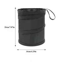 Collapsible Car Trash Can, Hanging Garbage Bag Holder, Portable Trash Bin For Car, Travel, Camping, Car Accessories, Car Interior Accessories - Black - View 4