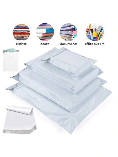 10/20/30/40/50pcs Durable White Courier Bags - Thick, Waterproof, Tear-Resistant Plastic Mailing Bags, Firmly Sealed, Suitable For Clothing Packaging And Small Business Shipping