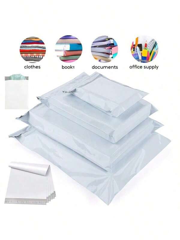 20/30/50pcs Durable White Courier Bags - Thick, Waterproof & Tear-Resistant Plastic Mailers With Strong Bonding For Clothing Packaging & Small Business Shipping