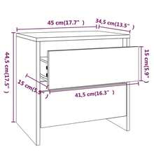 vidaXL Mesita de noche madera contrachapada blanco 45x34,5x44,5 cm - Blanco - Ver 7