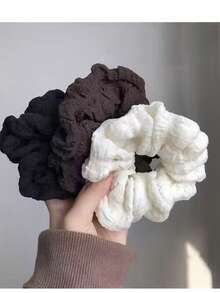 3个装缎面发圈，韩式简约发绳，高品质发饰，适用于丸子头、发圈、发绳、休闲马尾辫头饰