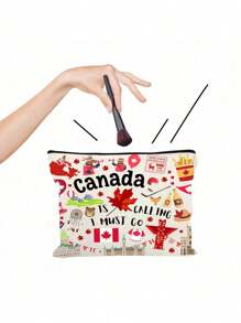Borsa cosmetica a tema canadese, un must-have per un viaggio in Canada, una borsa da viaggio compatta, un regalo a tema canadese, un organizer portatile per articoli da toeletta, un must-have per viaggi, vacanze, attività lavorative, fitness e all'aperto, una borsa pieghevole leggera con cerniera e grande capacità, borsa da viaggio per articoli essenziali, per la scuola, le vacanze, il ritorno a scuola, cosmetici, borsa da viaggio per donne